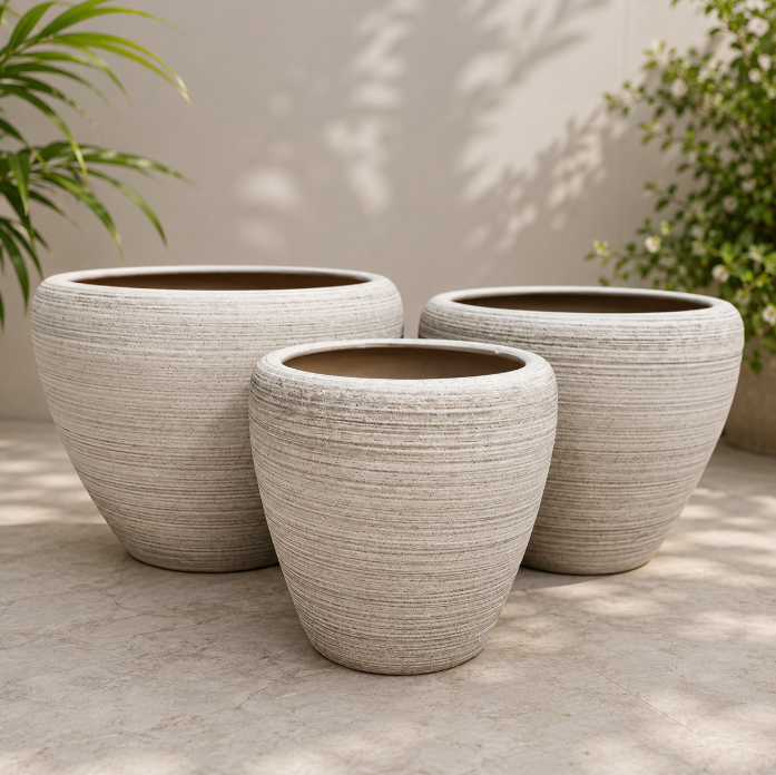 Textured Stone Planter