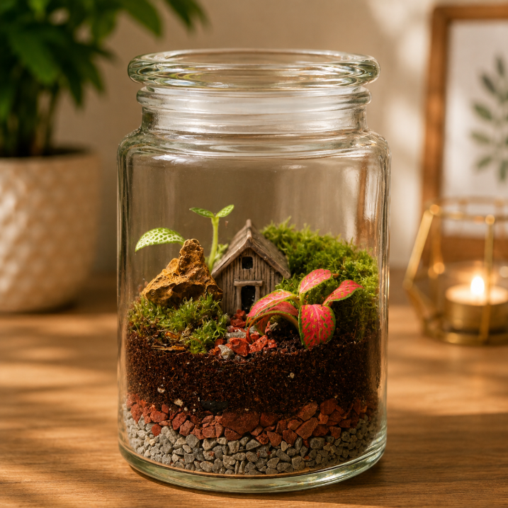 Rustic Cabin Terrarium