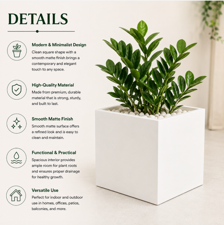 GRP Square Fiberglass Pot