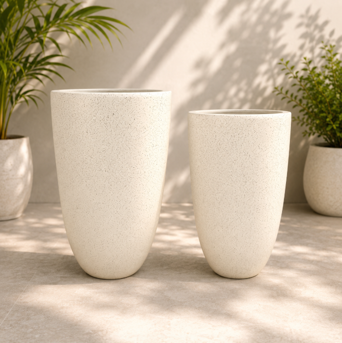 Ivory Stone Tall Planter