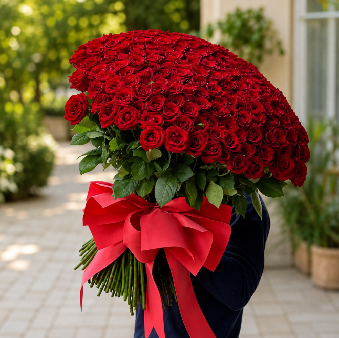201 Red Roses Hand Tied Luxury Bouquet