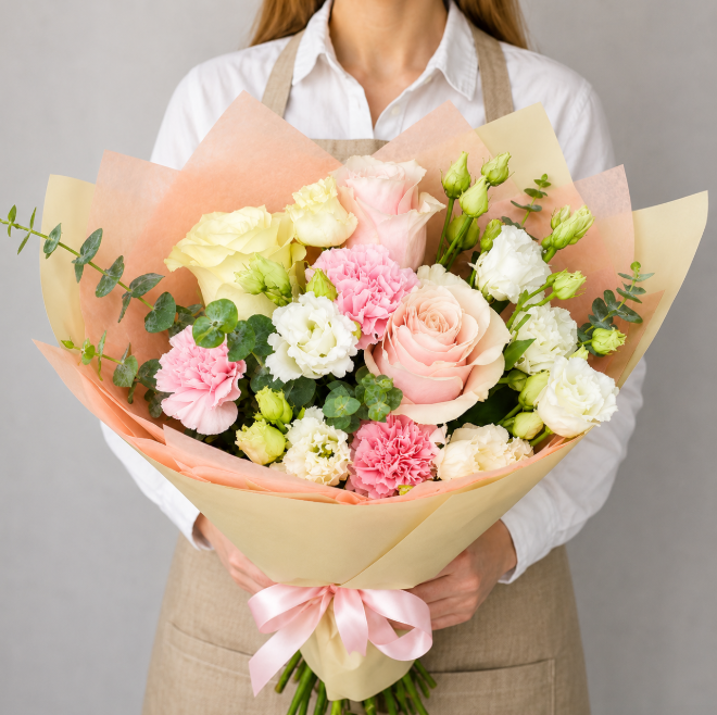 Mixed Pastel Flowers Bouquet