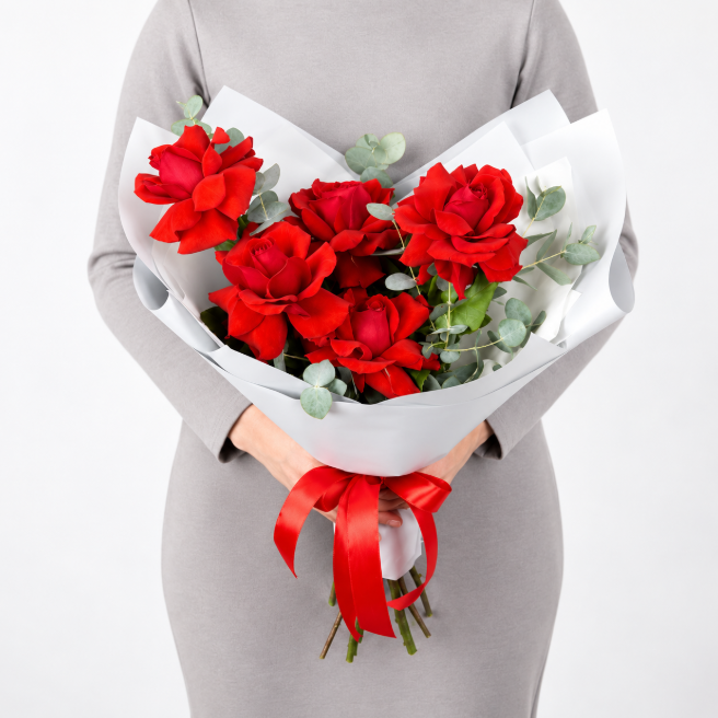 Red Garden Rose Bouquet