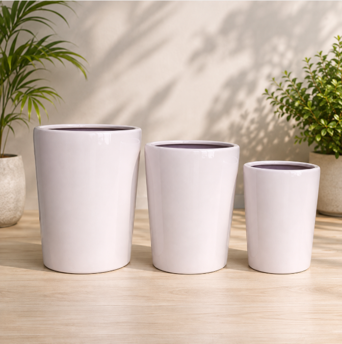 Classic White Tall Pot