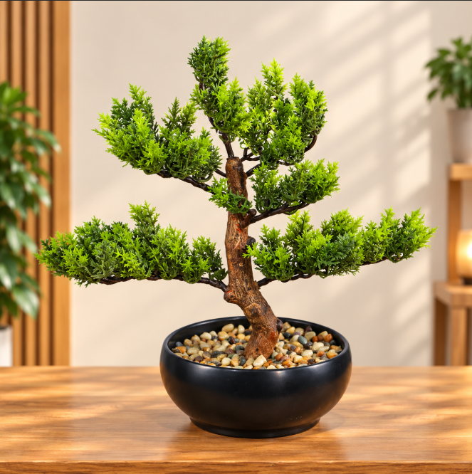 Artificial Potted Cedar Bonsai Plant