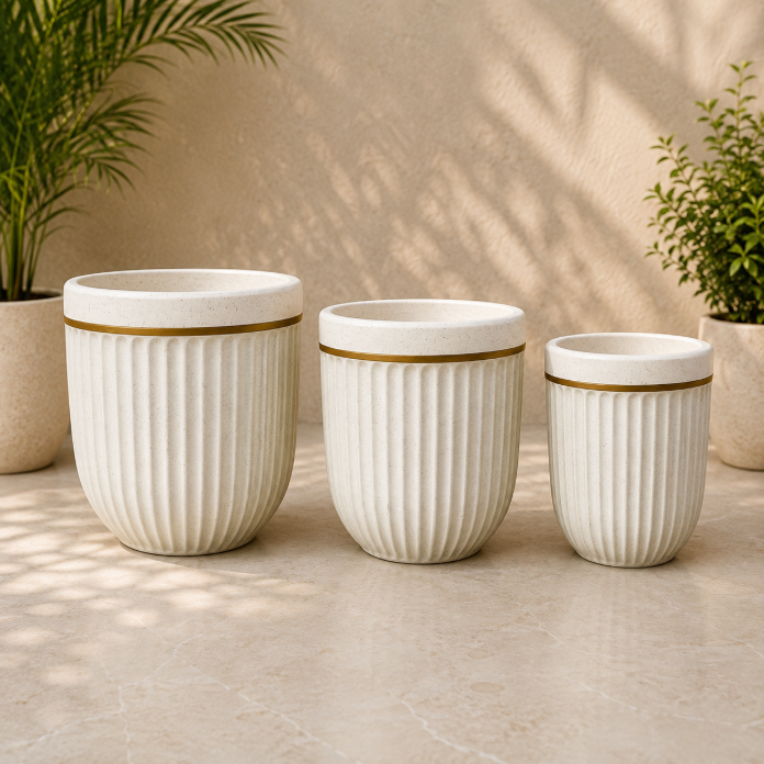 Golden Ivory Ceramic Pot