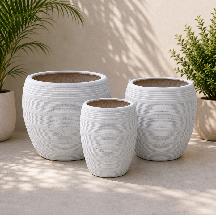 Classic White Groove Planter