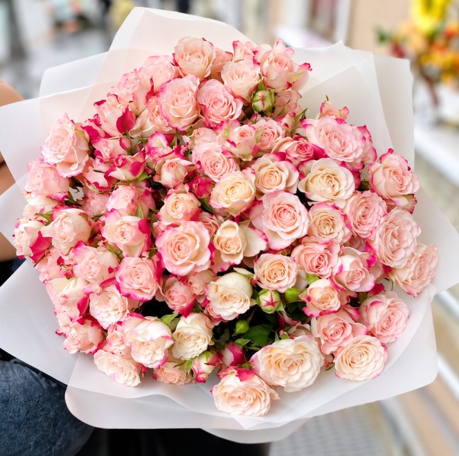 Soft Pink Two-Tone Spray Rose Bouquet