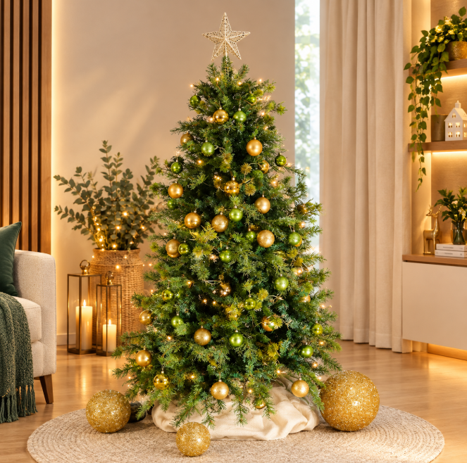 1 Piece Green Christmas Tree with Cypress Leaves