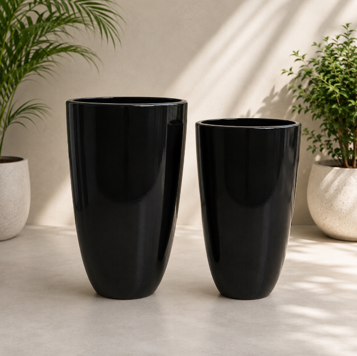 Midnight Tall Ceramic Pot