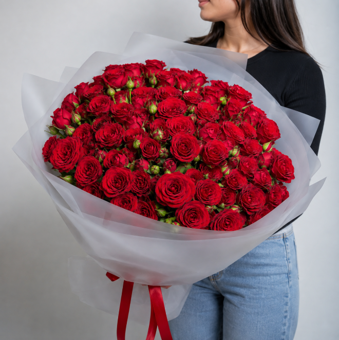 51 Red Spray Roses Bouquet