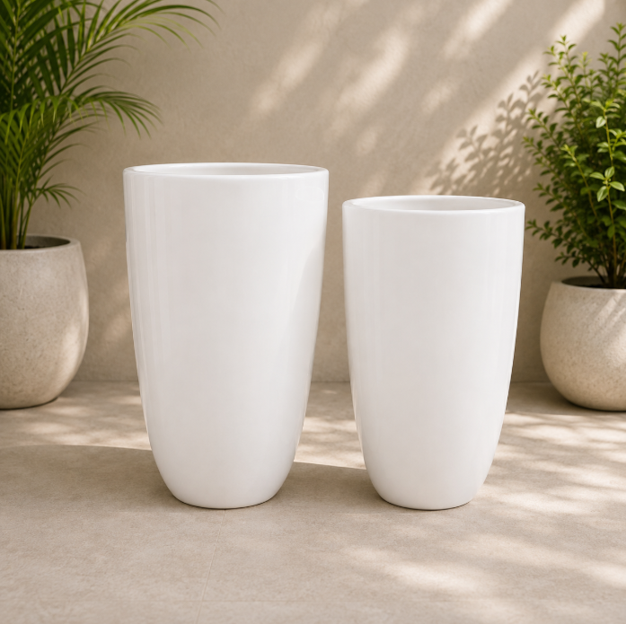 White Luxe Tall Planter