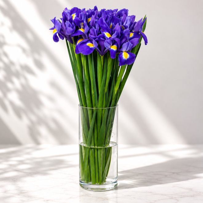 21 Blue Iris Vase