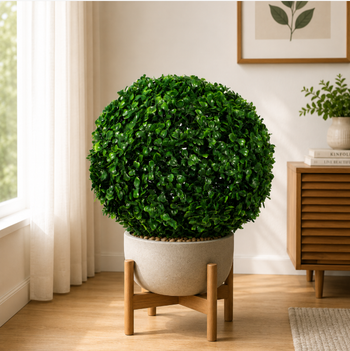 Round Faux Boxwood Decorative Ball
