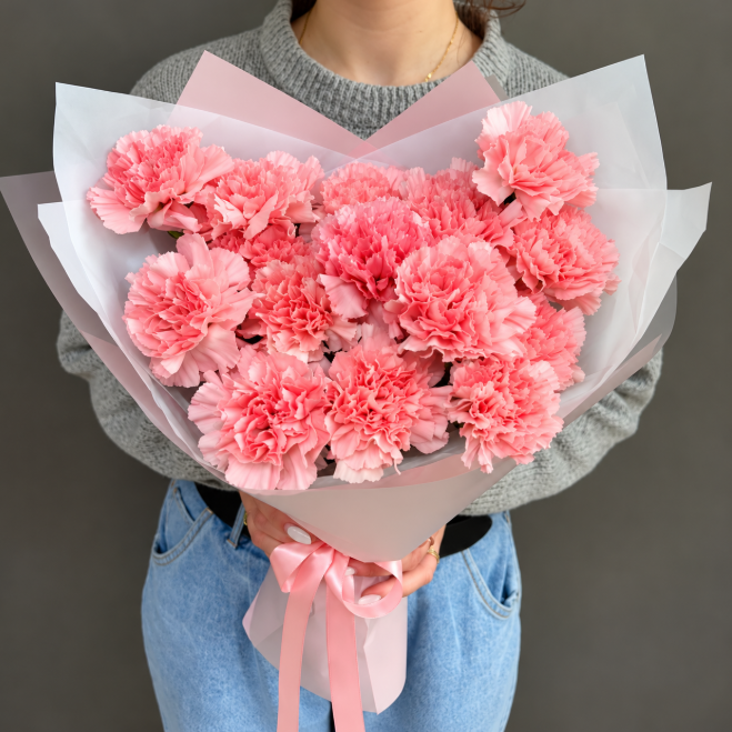 21 Pink Carnation Bouquet