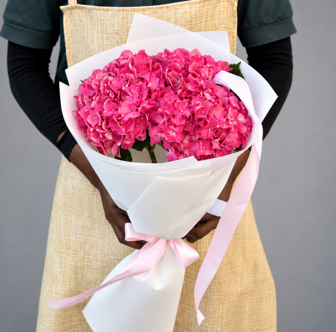Vibrant Pink Hydrangea Bouquet